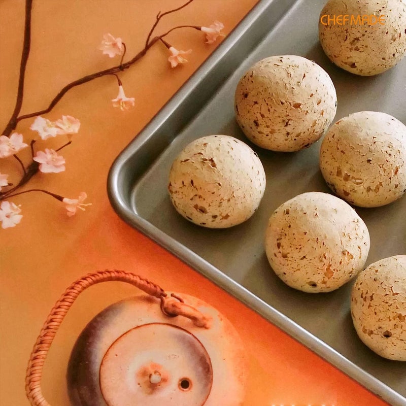 CHEFMADE 13-Inch Rimmed Baking Pan, Non-Stick Carbon Steel Cookie Sheet Pan for Oven Roasting Meat Bread Jelly Roll Battenberg Pizzas Pastries 9.7" x 13.6" x 1" (Champagne Gold) - Image 5